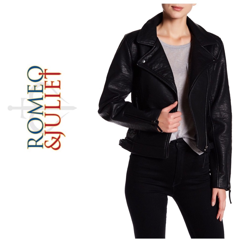 💋HP💋NWT Romeo & Juliet Faux Leather Moto Jacket
